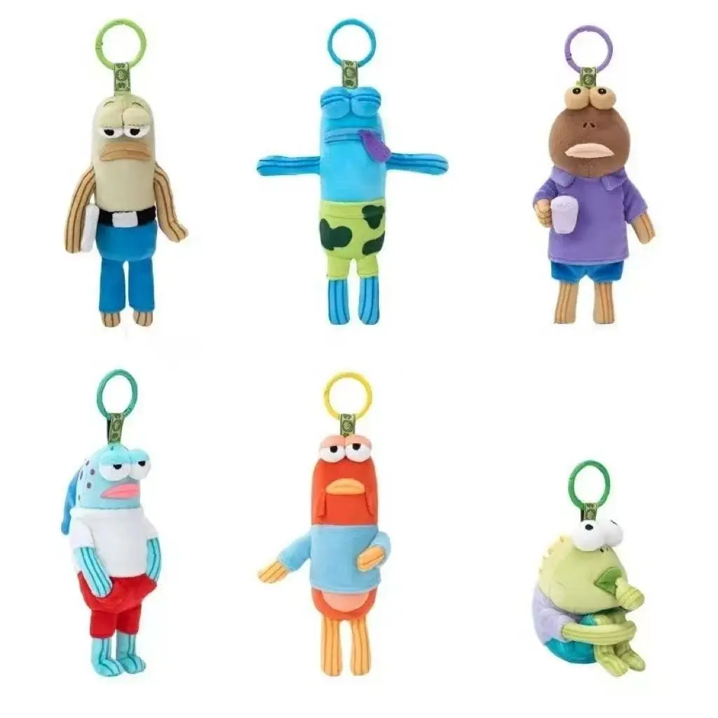 Kawaii SpongeBob Merchandise Residents of Beechburg Ugly Cute Ugly Fish Plush Blind BKeychain Decoration Cute Funny Gifts