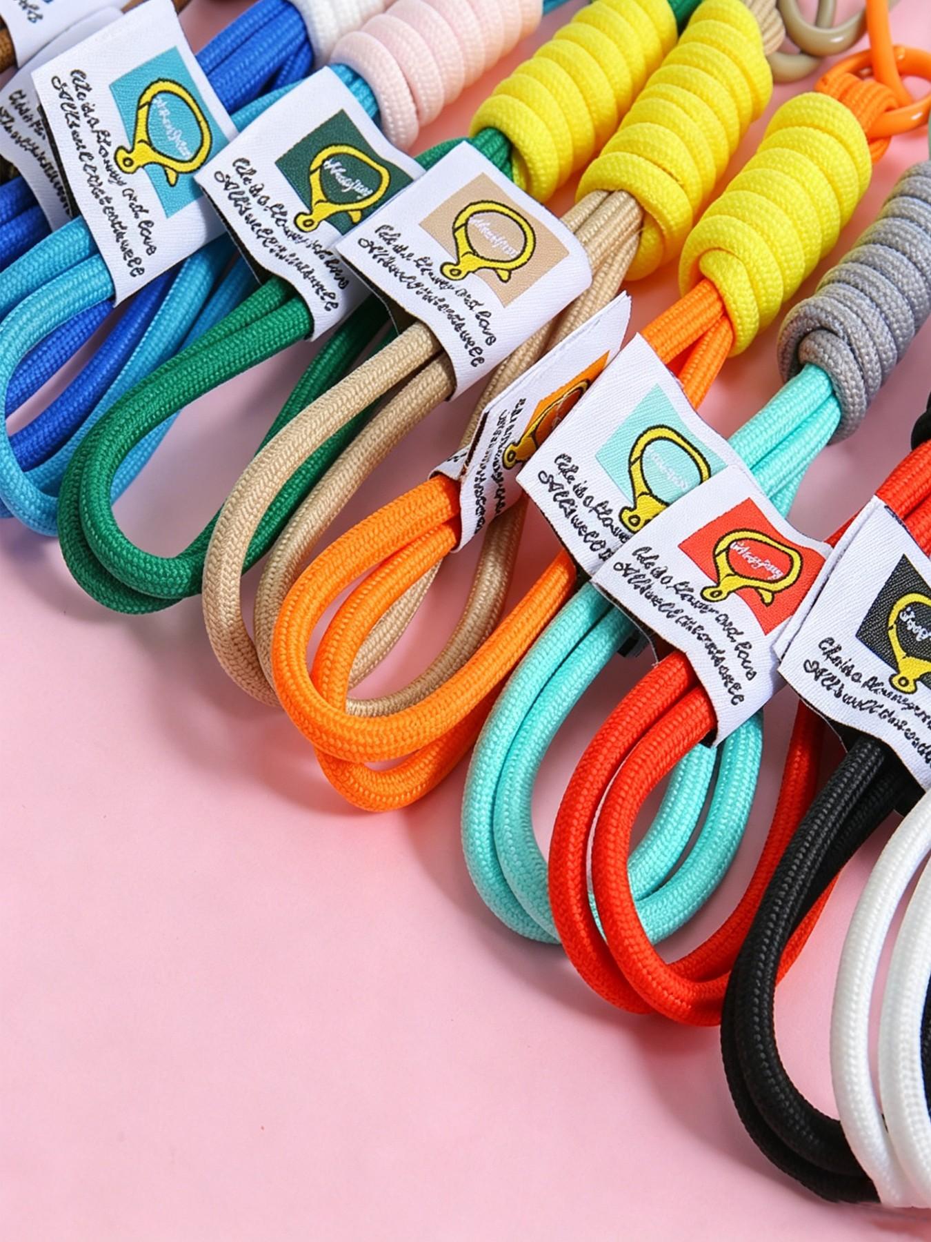 Handmade Multicolor Keychain, Backpack Decoration, Anti-Loss Keychain, Phone Accessory, Polyester Short Strap Pendant, Phone Case Keychain