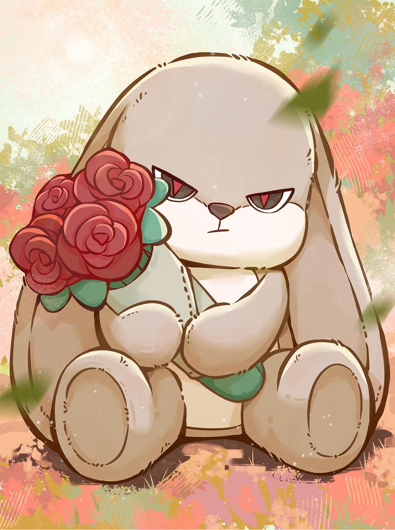 【ZEIO TOYS】RoseDiuDiu  plush toy rabbit doll cute rabbit baby doll soothing doll for boys and girls birthday gift, holiday gift, gift for giving cat hunting Cool Drop