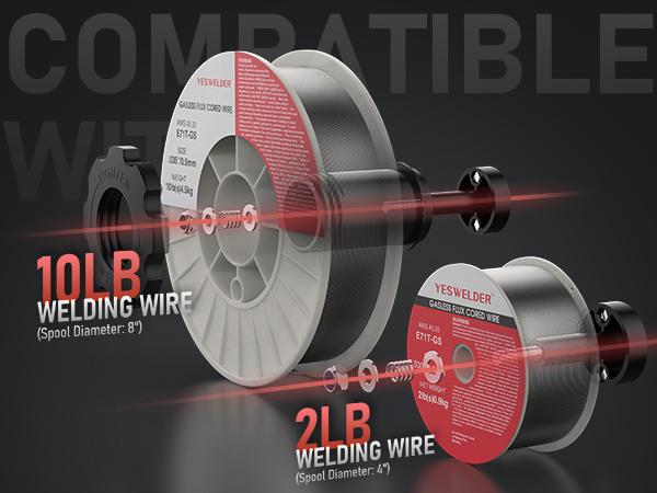 YESWELDER MIG-205DS-PRO Aluminum MIG Welder 205Amp | Synergic Control, 110/220V Dual Volts & Large LED Display | 5-In-1 Gas MIG/Flux Core/Spool Gun/Lift TIG/Stick Multiprocess Welding Machine