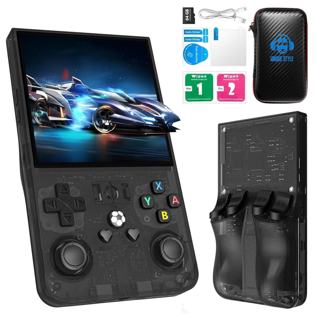 R36max Retro Handheld Game Console, 64GB Storage, 22000+ Classic Games, Portable Open Source Linux System, 4K HD Screen Video Player, Gaming Console