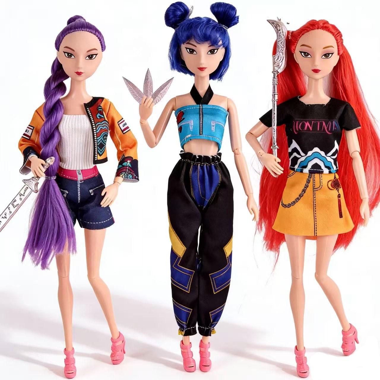 Fashion Girl Group Doll with Musical Instrument Accessories, 11.5 Inch Jointed Doll Gift, Christmas Present, Birthday Gift