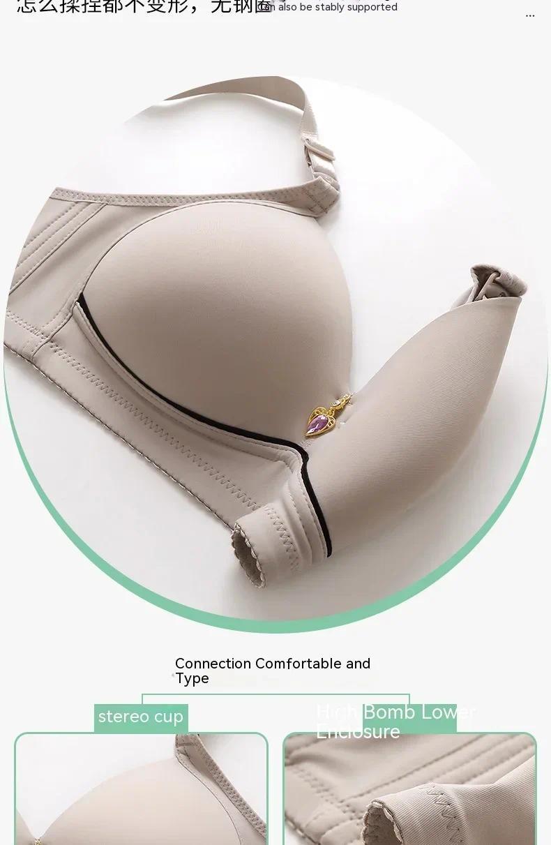 Women's Minimalist 6-Pack Wire-Free Mom Bras, Breathable Supportive Thin Glossy Non-Magnetic Plus-Size Clothes, Lady-Focused Comfortable Underwear for Curvy Figures