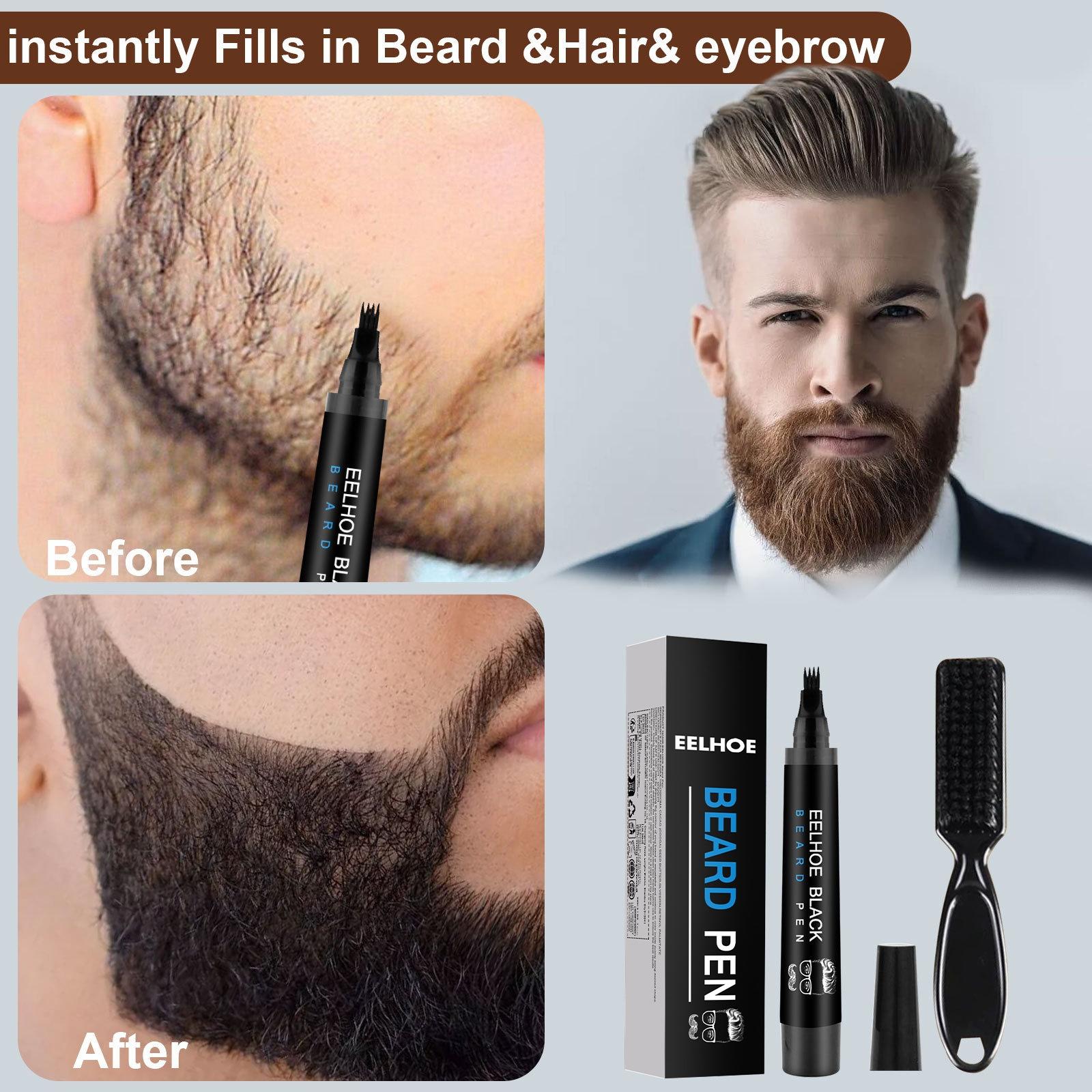 4-Tip Liquid Pen for Beard & Eyebrow-Water-Resistant, Natural-Looking, and Long-Lasting 4-Tip Liquid Pen for Beard & Eyebrow-Water-Resistant, Natural-Looking, and Long-Lasting
