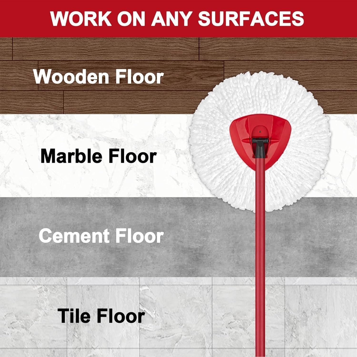 Triangular Mop Head, Fine Fiber Rotating Mop Replacement Head, Household Cleaning Tool for Home Kitchen Bathroom