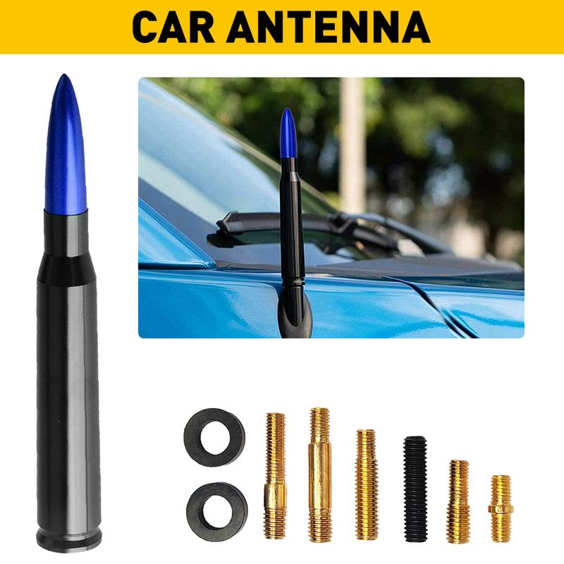AUXITO 14cm Carbon Fiber Bullet Antenna Mast Power Radio AM/FM Replacement Universal,For Motorcycles Cars Street Rods Show Cars Classics