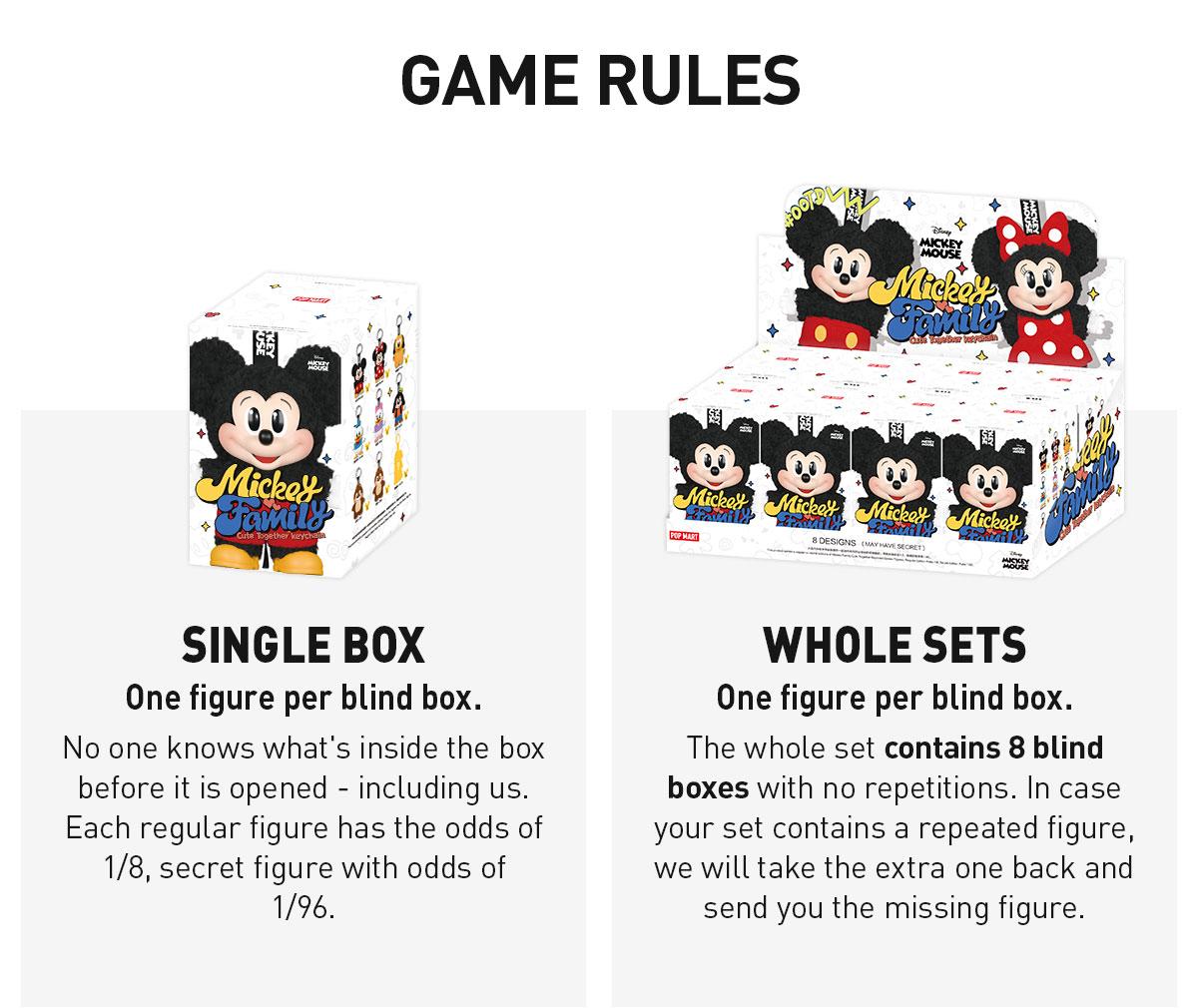 POP MART Mickey Family Cute Together Keychain Series Figures Blind Box, Collectible Toys
