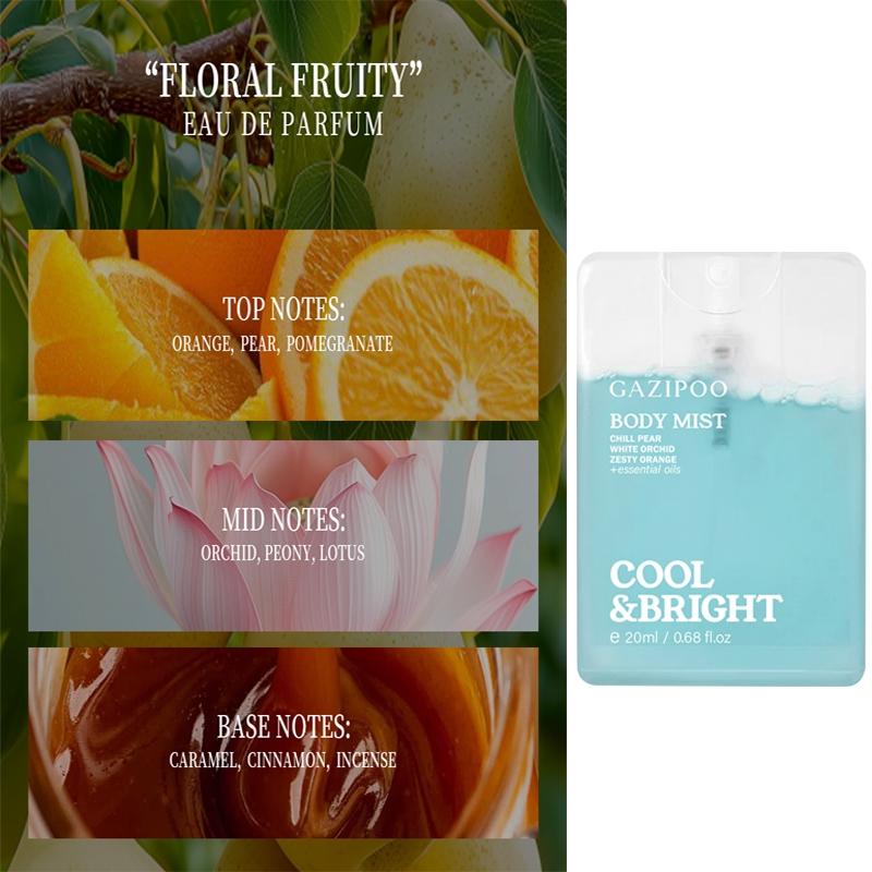 Women's Body Spray Perfume Oil, Floral Fruit Scented, Rose Lemon Strawberry Mint Honey, Long-Lasting, 20ML, Ideal for Dates Parties Daily Use