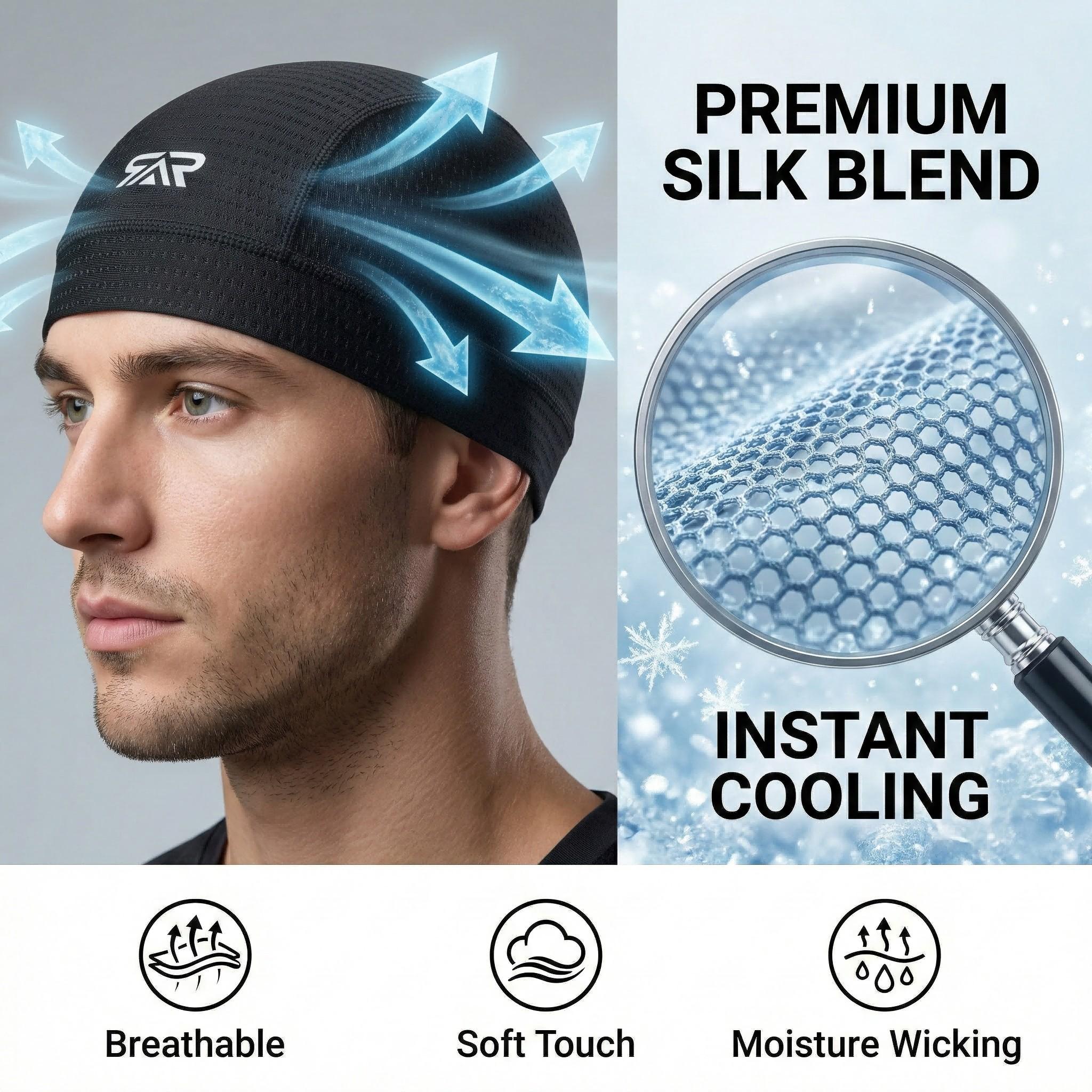 Shinemeoth Ultra Soft Mesh Cycling Cap, Skin-Friendly Helmet Liner, Durable Non-Fading Cool Hat, Comfortable Riding Accessory