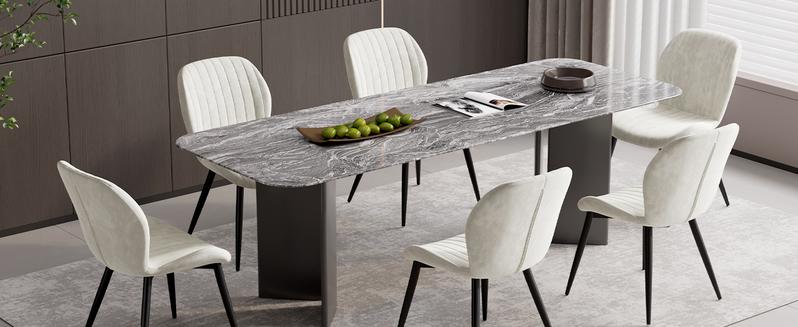 Dining Chairs Modern Velvet Dining Room Chairs Upholstered Dining Chairs with Thick Cushions Metal Legs Armless Back Chair for Kitchen and Living Room Cream Dining Chairs Modern Velvet Dining Room Chairs Upholstered Dining Chairs with Thick Cushions Metal Legs Armless Back Chair for Kitchen and Living Room Cream