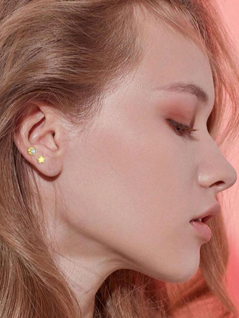 Mixed Style Rhinestone Decor Earrings Set, Stainless Steel Cartilage Earrings, Fashion Jewelry for Party, Daily Clothing Decor, Trendy All-match & Exquisite Jewelry for Gift