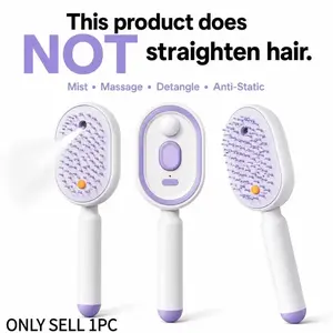 Not straightened Electric Spray Air Cushion Massage Comb, Self-Cleaning Anti-Tangle Hair Brush, Detangling Hair Brush, Anti-Static Volumizing Scalp Massage Brush for Dry Frizzy Hair Care, No Essential Oil Included