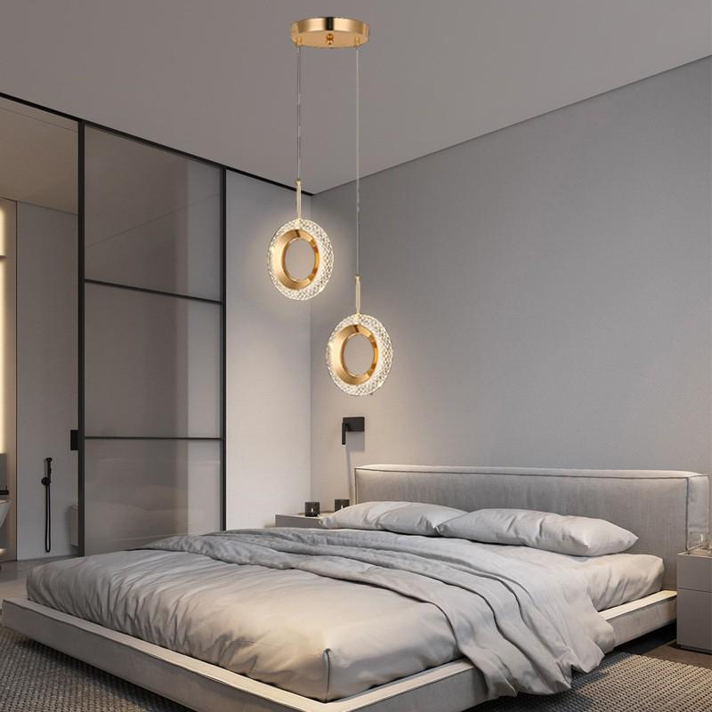 Modern Pendant Light, Dual Ring Circular Design, Acrylic Shade, LED Three-Color Switchable, Ideal for Kitchen Island, Dining Room, Bedroom