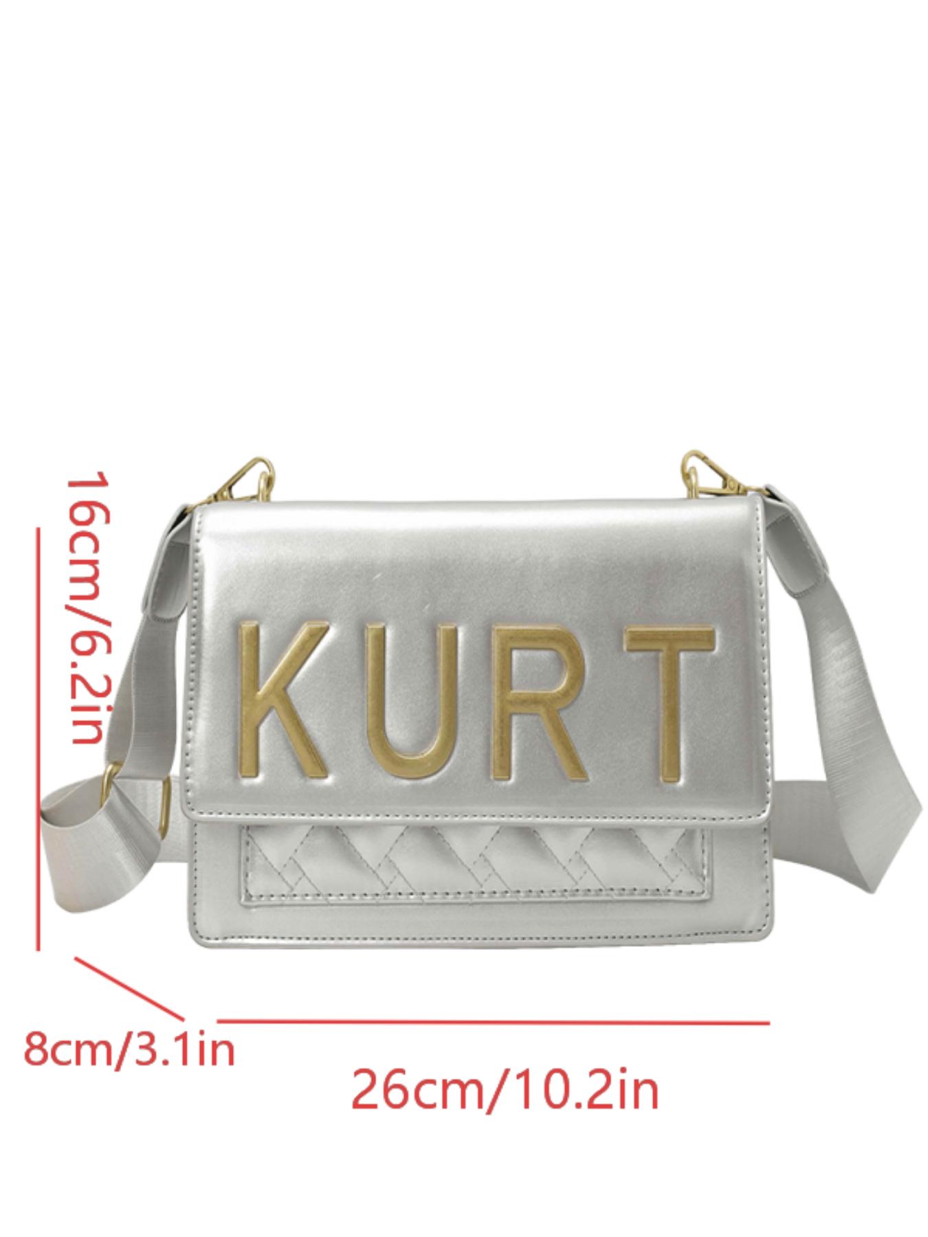 New Fashion Casual Custom Letter Metal Buckle Crossbody Shoulder Bag, Modern Solid PU Material, All Season Accessory for Women
