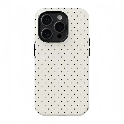 Black Dot Pattern 2-in-1 Double Layer Shock-Absorbent Phone Case - Durable Protective Cover with Simple Black Dot Design, Multi-Series Fit for iPhone 11–17 Pro Max, Ideal Gift