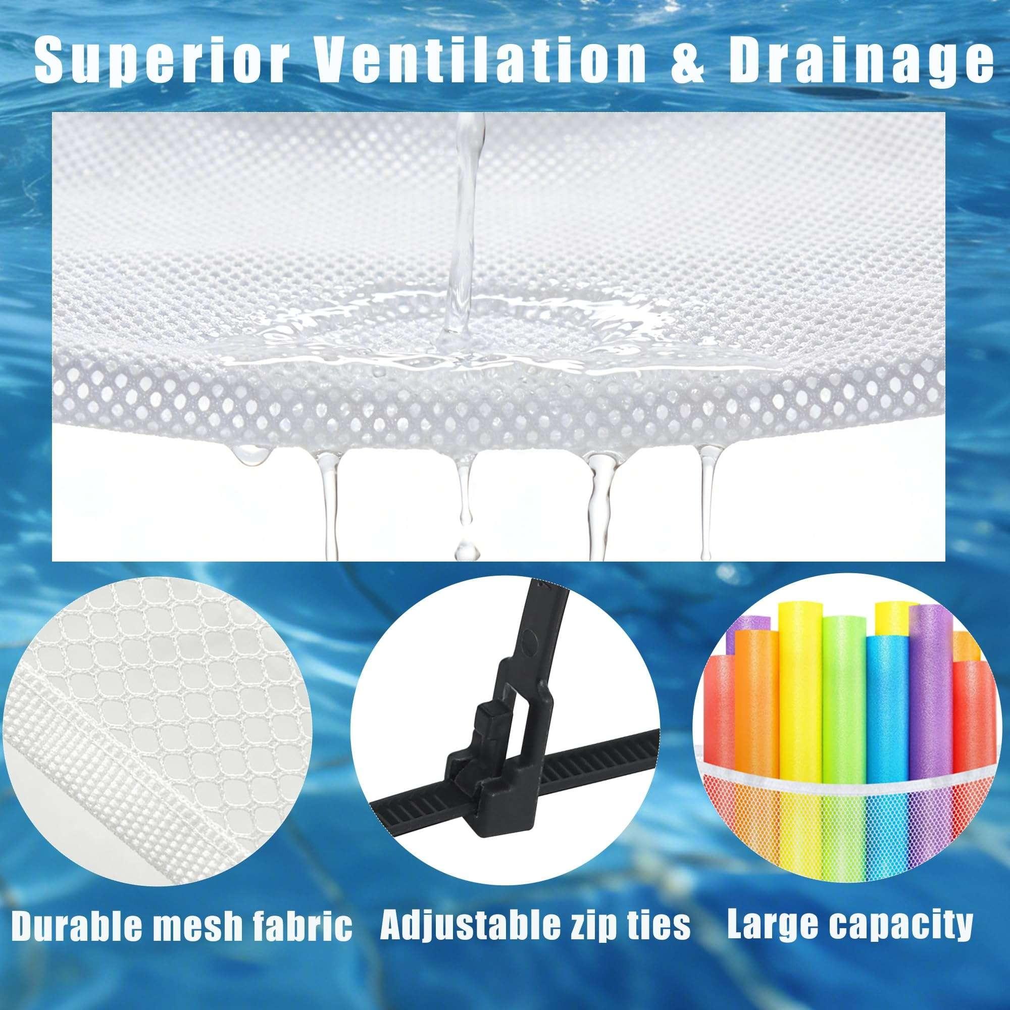 Pool Toy Organizer Bag, 4-Piece Mesh Storage Bag for Pool Toys, Floats, Equipment, Above Ground Pool Toy Storage, Net Swimming Bag