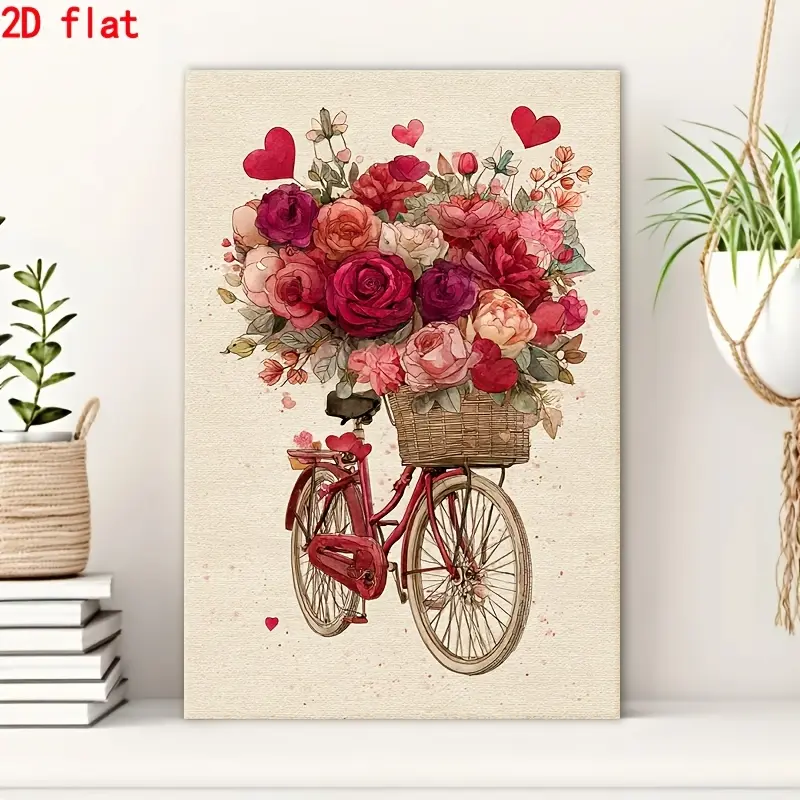 1Pc Gallery Wrapped Canvas Heart-shaped canvas art, Valentine's Day gift Wall Art, HD Printed Canvas Print, Ready to Hang, Wooden Frame, Fade Resistant, Modern Wall Decor for Living Room, Bedroom, Bathroom, Kitchen & Office