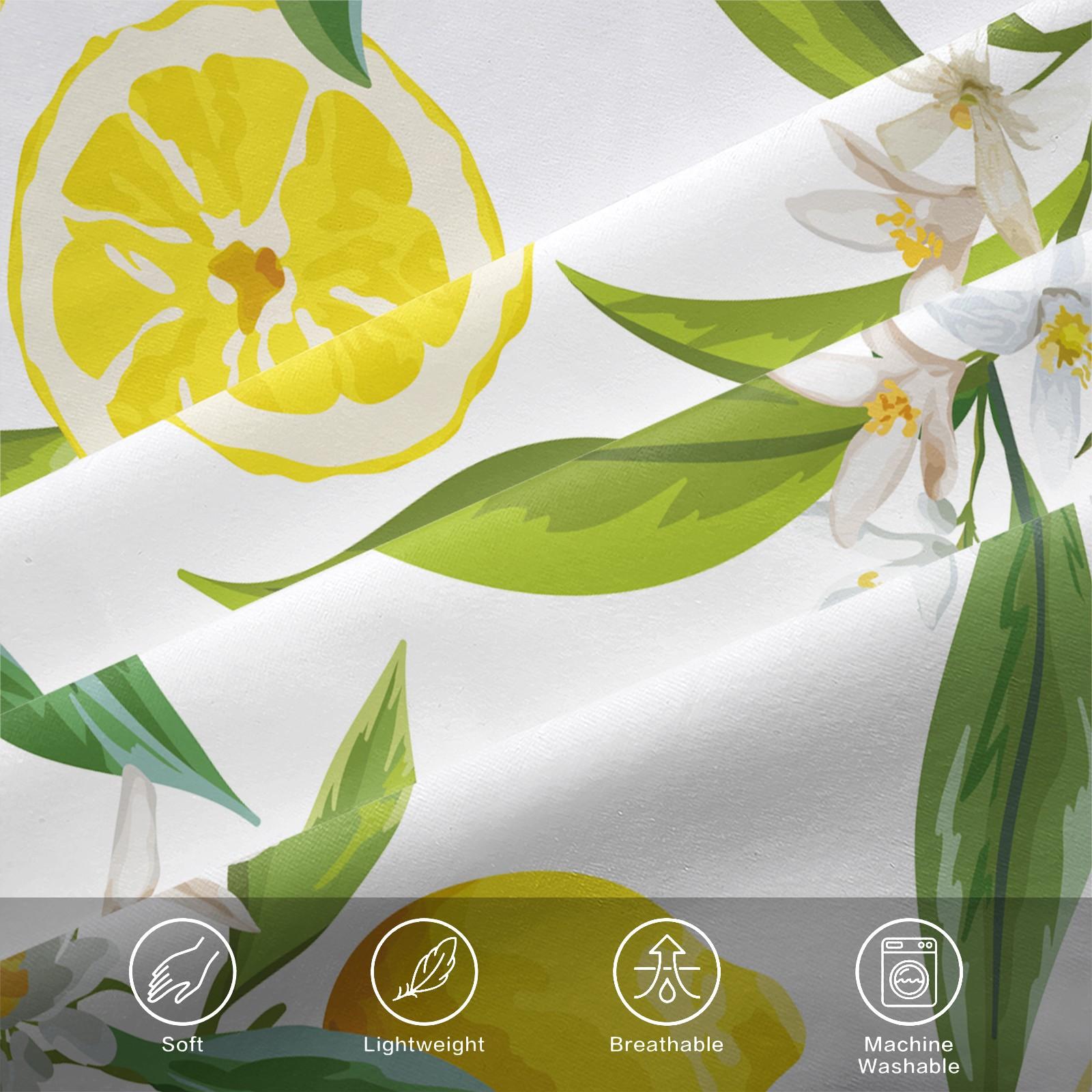 3pcs Watercolor Lemon Fitted Sheet Set, Fresh Fruit Bed Sheet Set, Soft Microfiber Bedding Set (No Fillers), Summer Citrus Mattress Cover for Girls Bedroom & Guest Room