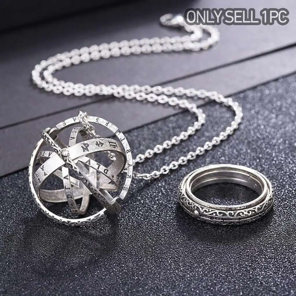 Astronomical Ball Transformable Universe Ring, Features 16th Century Astro Symbols, Zodiac Signs, Greek Characters, Unisex Jewelry Gift