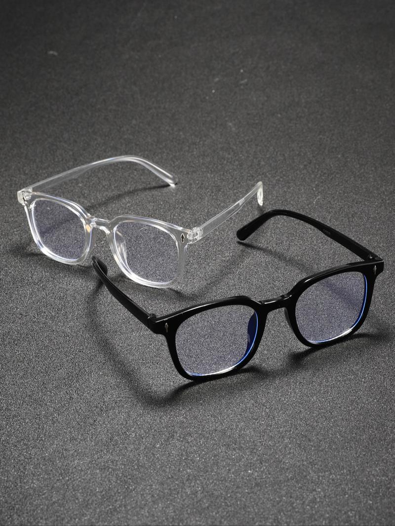 Classic Simple Unisex Non-Prescription Glasses, Suitable for Daily Life and Office Use, 1 Pair/2 Pairs, Men and Women, Classic Fashion Glasses