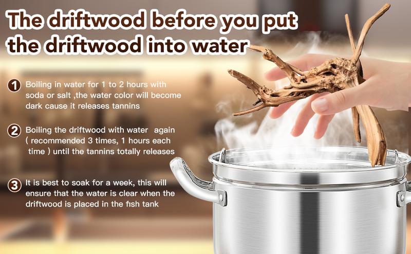 Natural Driftwood for Aquarium Decor, 3-Piece 7''-11'' Large Driftwood for Decorations on Fish Tank, Reptiles Bearded Dragon Accessories or Air Plants (Spiderwood （6-10 inch Pack of 5）)