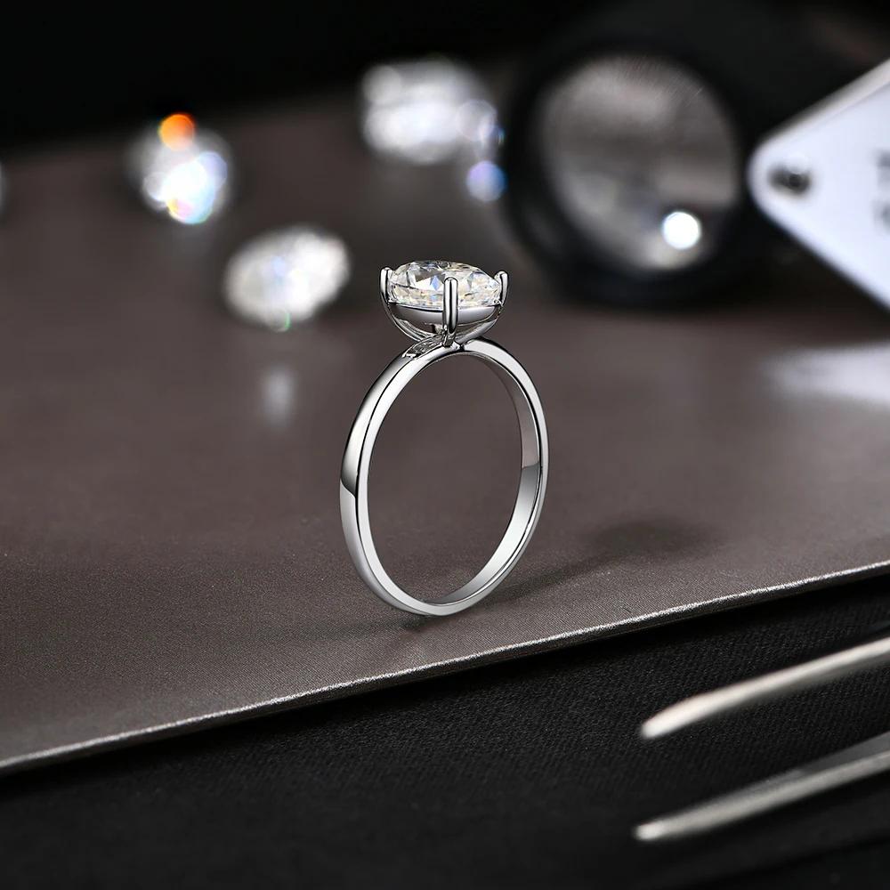 Synthetic Moissanite Oval 2CT Solitaire Ring Classic Design 8mm Oval Ice Cutting R095 SpringStatements
