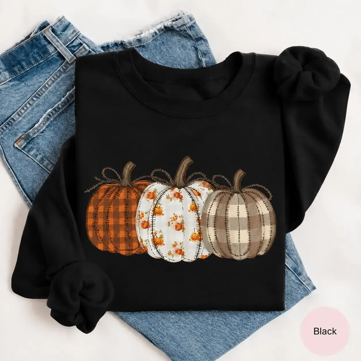 Boho Fall Pumpkin Sweatshirt or T-Shirt , Cute Autumn Harvest Graphic Tee, Pumpkin Patch Thanksgiving Gift, Cozy Fall Apparel