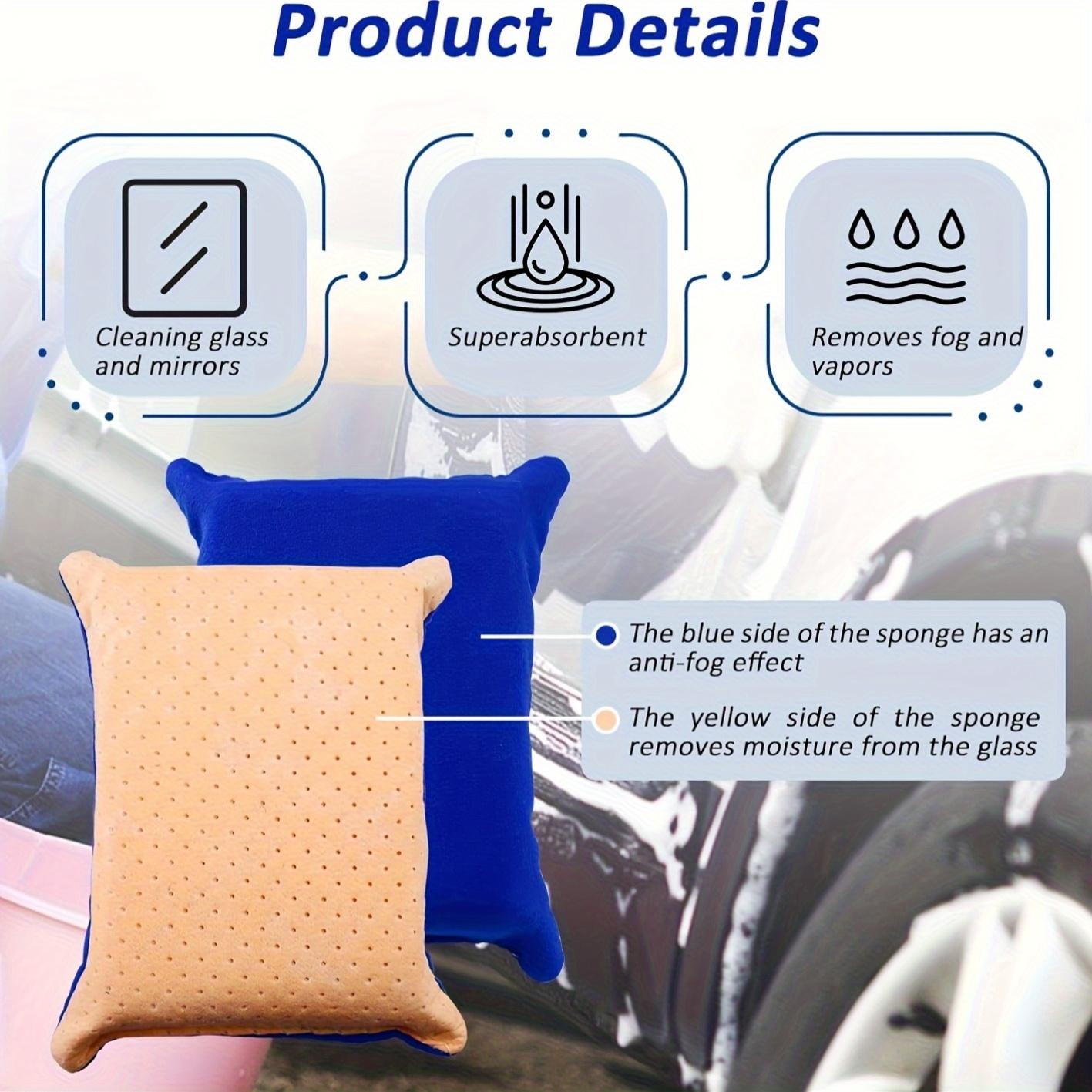 Large Super Absorbent Anti-Fog Cleaning Sponge, streak-free and easy to clean. Perfect for cars, mirrors, glass and more. Versatile indoor and outdoor cleaning tool with premium practical design.