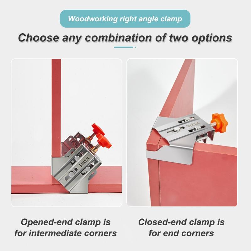 IMBOT Stainless Steel Adjustable 90-degree Right Angle Clamp, Durable Self Locking Plate Design Fixing Clamp for Woodworking & Daily Use, Metal