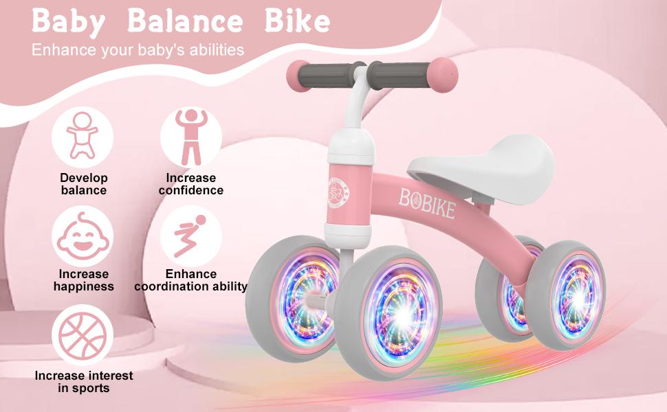 Bobike Baby Balance Bike Toy for Kids Colorful 4-Wheel No Pedal Bicycle for Toddlers Best First Birthday Gift Walker Toy for Boys & Girls Trike Foldable Scooter Bobike Baby Balance Bike Toy for Kids Colorful 4-Wheel No Pedal Bicycle for Toddlers Best First Birthday Gift Walker Toy for Boys & Girls Trike Foldable Scooter