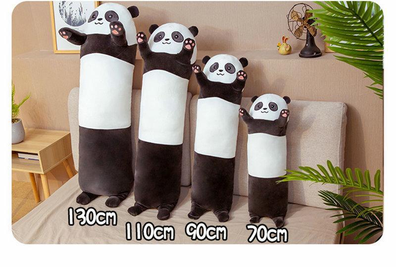 50-130cm Giant Panda Plush Toy Cylidrical Animal Bolster Pillow Koala Stuffed Plushie Sleeping Friend