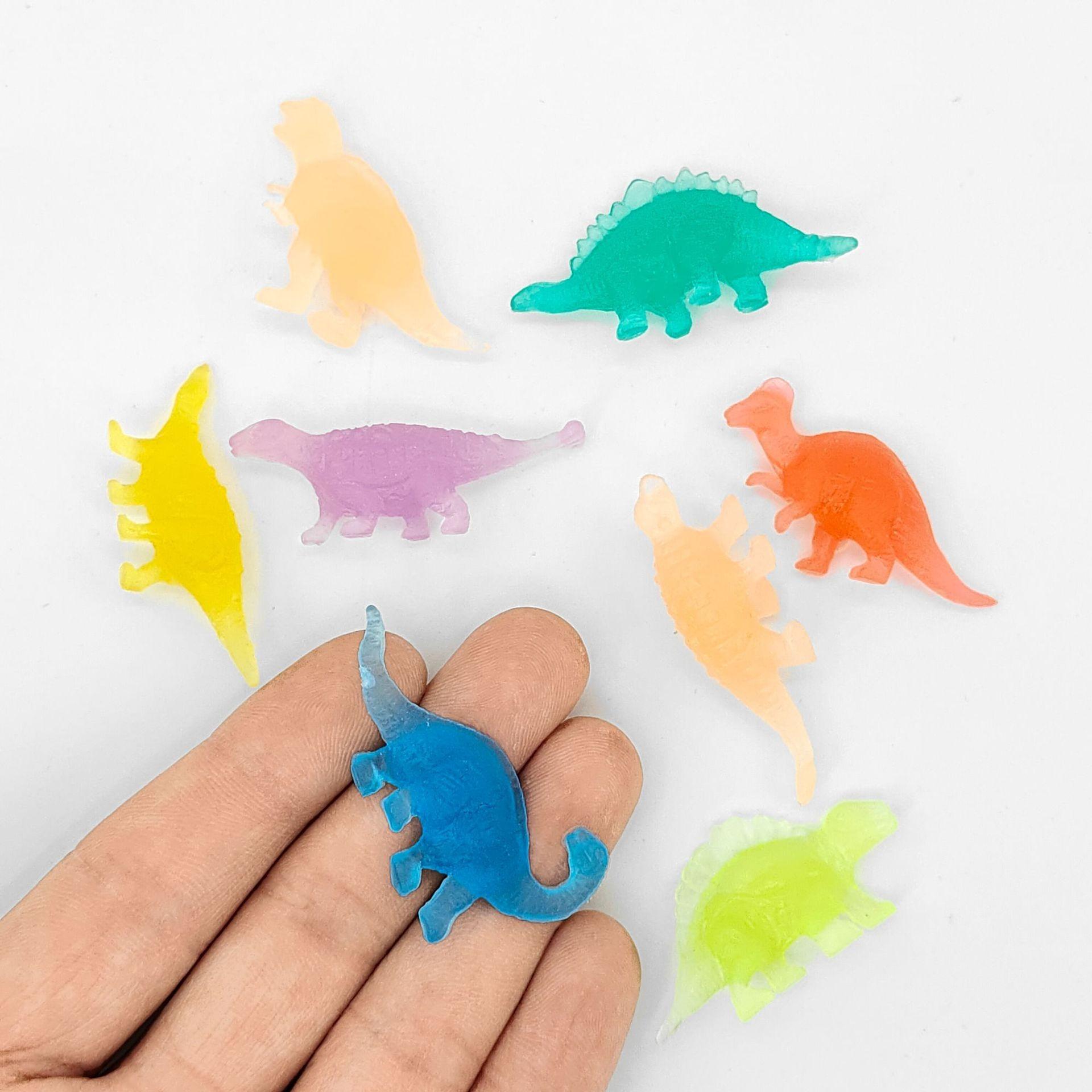 Mini Solid Color Dinosaurs, 25 Glow-In-The-Dark Soft Gel Models, 5cm Realistic Toys, Durable, Washable, Perfect for Classroom, Home, Parties