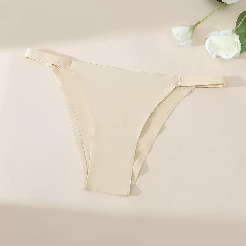 Ladies Seamless Thong V Waist Elastic Breathable Sexy Panties Low Waist Panties Invisible Wrap Hipster Lingerie Thong Lingerie 6 Pack