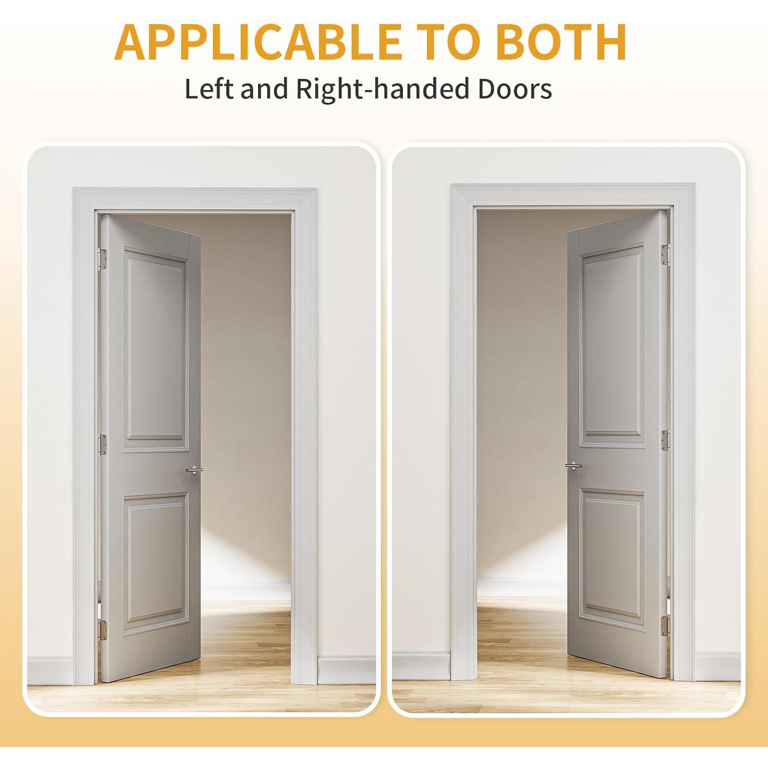 2 Pack Self Closing Door Hinges 3.5 Inch, Adjustable Tension | Spring  Door Hinges for Garage/Front/ Doors, 5/8'' Radius Corners, Fit Left/Right Hand Doors, UL Listed