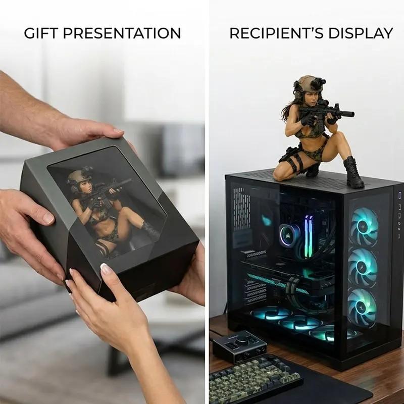 Tactical Female Soldier Resin Figurine, Military Collection Decor, Detailed Design, Perfect Gift for Collectors, Durable Material