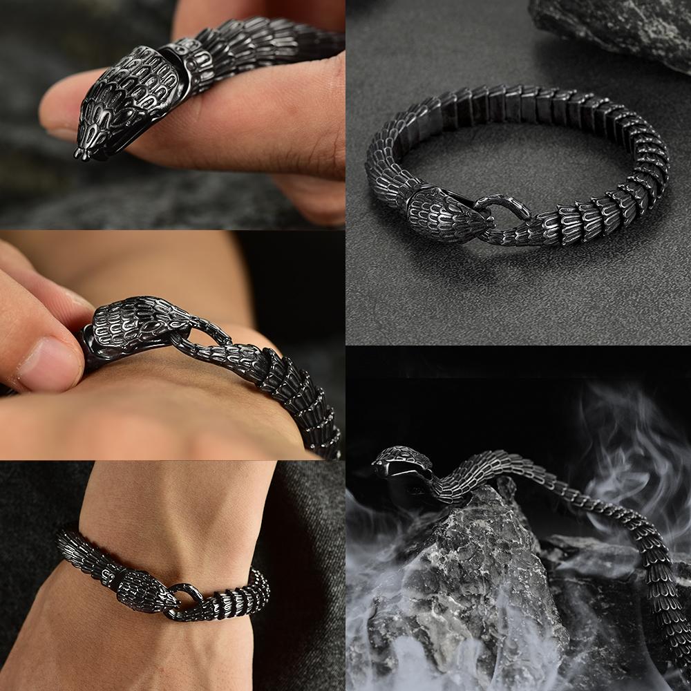 FaithHeart Viking Jörmungandr Bangle Bracelet Stainless Steel FaithHeart Viking Jörmungandr Bangle Bracelet Stainless Steel