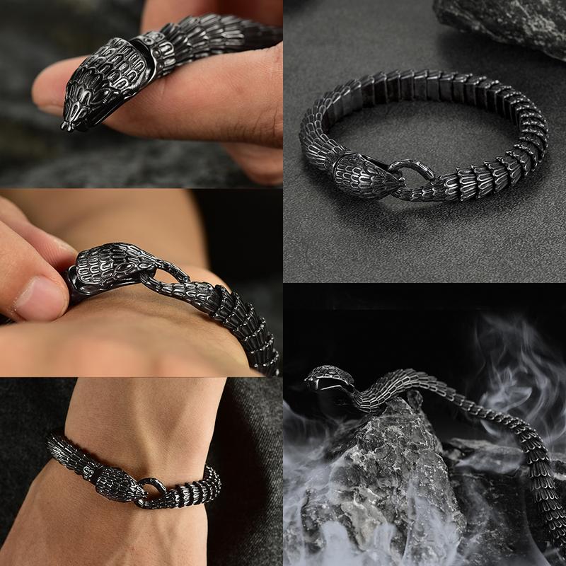 FaithHeart Viking Jörmungandr Bangle Bracelet Stainless Steel