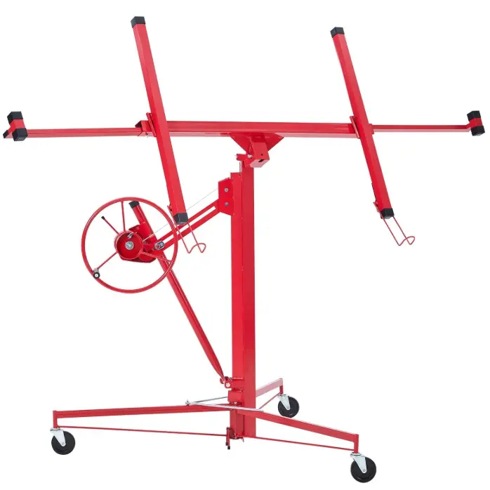 Hosslly Heavy-Duty 11ft Drywall Lift, 360° Adjustable Panel Hoist, 150LBS Foldable Sheetrock Jack for Ceiling Home Improvement, 11Ft Lift