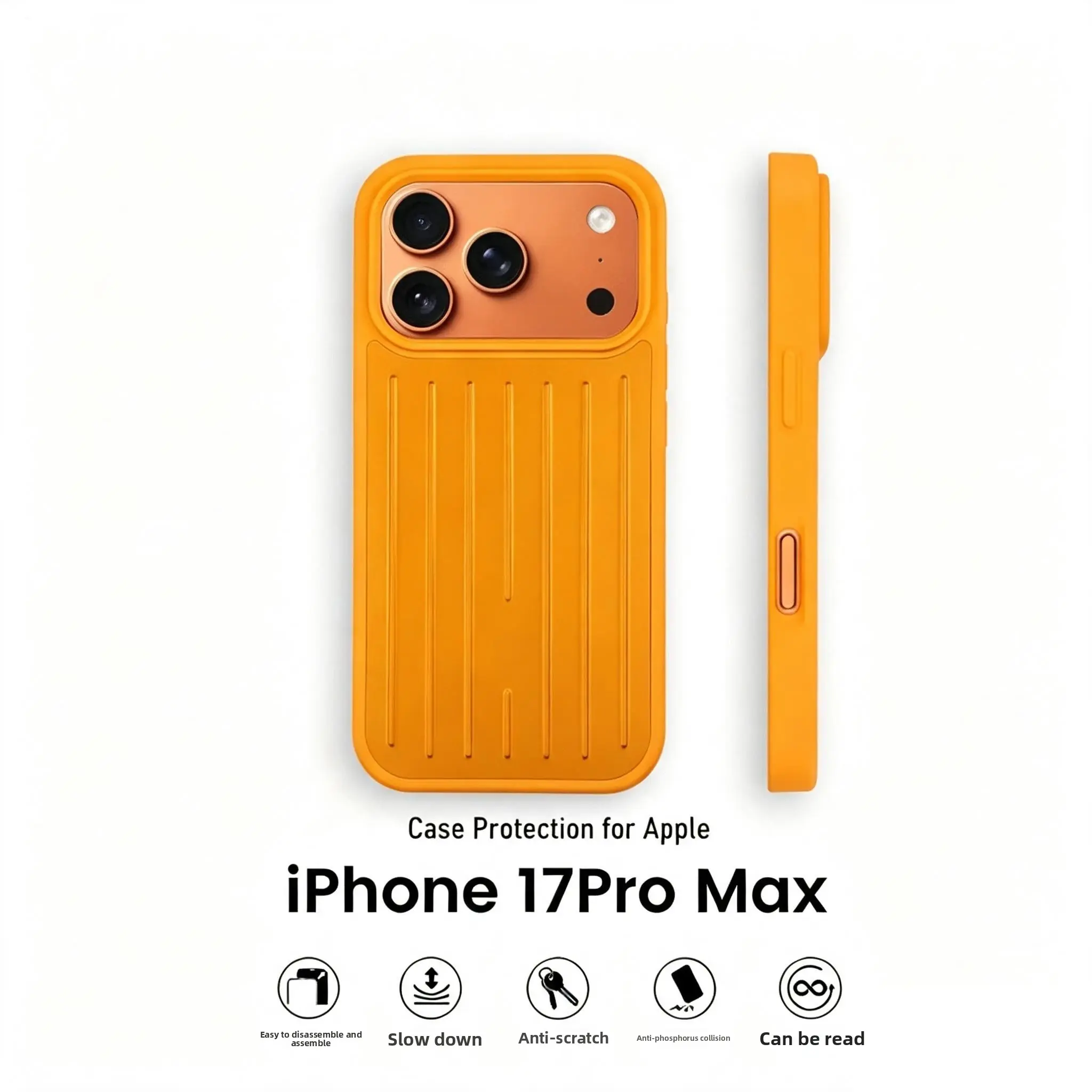 Premium Aluminum Alloy Vertical Lines Phone Case - Heavy-Duty Shockproof Cover, Compatible with iPhone 17/16/15 Pro Max, Perfect Gift Accessory