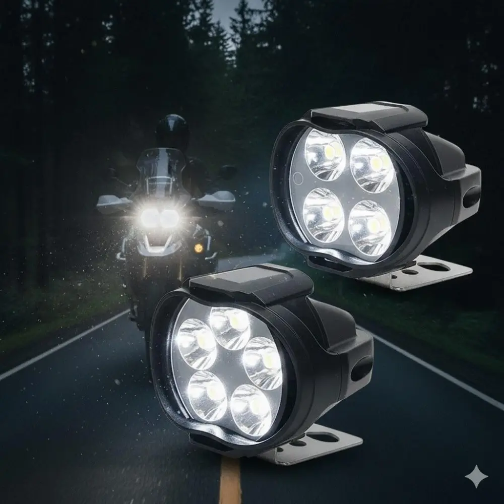 Universal LeD headlight Conversion Kit: Daytime Running Lights & Fog Lights, 4/6 LeDs super bright Waterproof Shockproof Motorcycle Lights, Motorcycle Headlights for Night Riding Safety