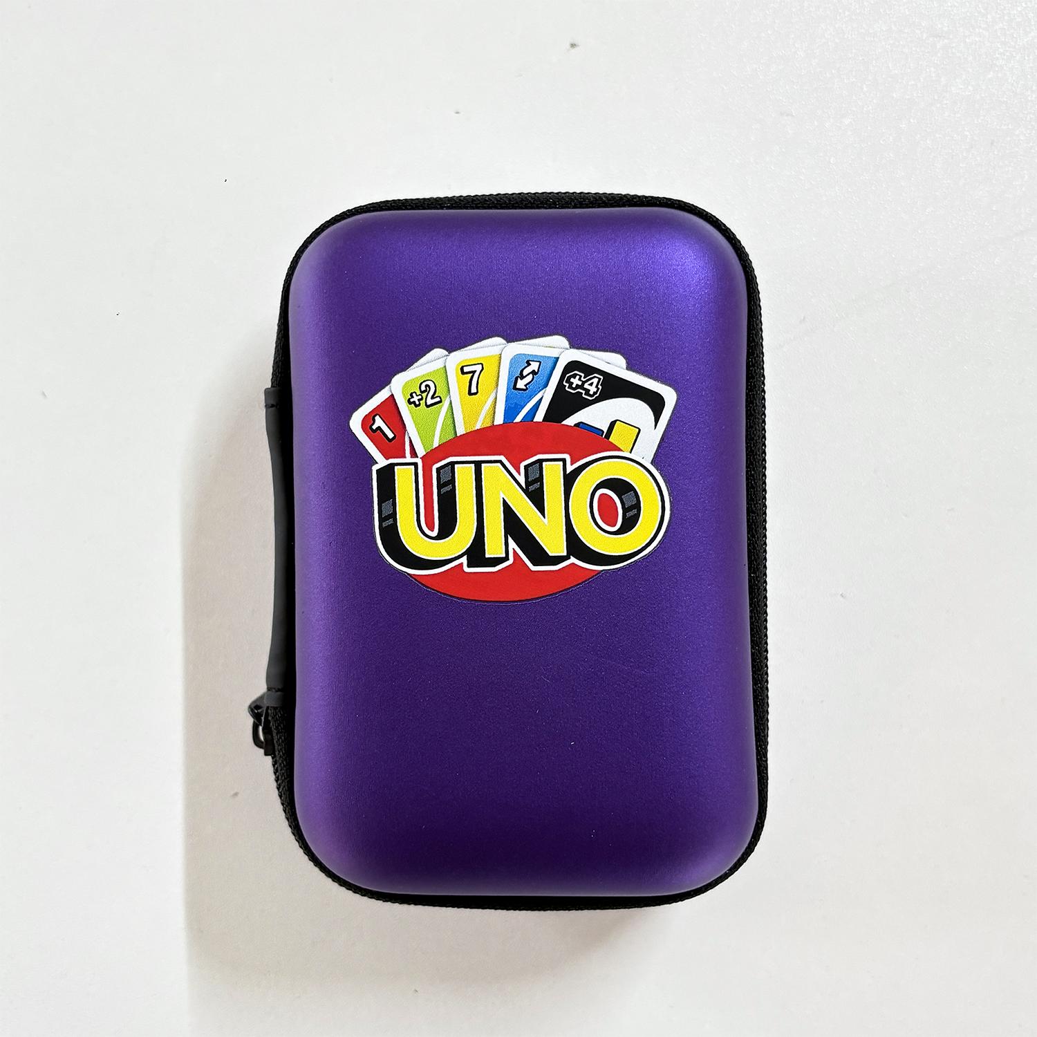 UNO Travel Zipper Box Children's Fan Entertainment Card Clip Mini Storage Bag