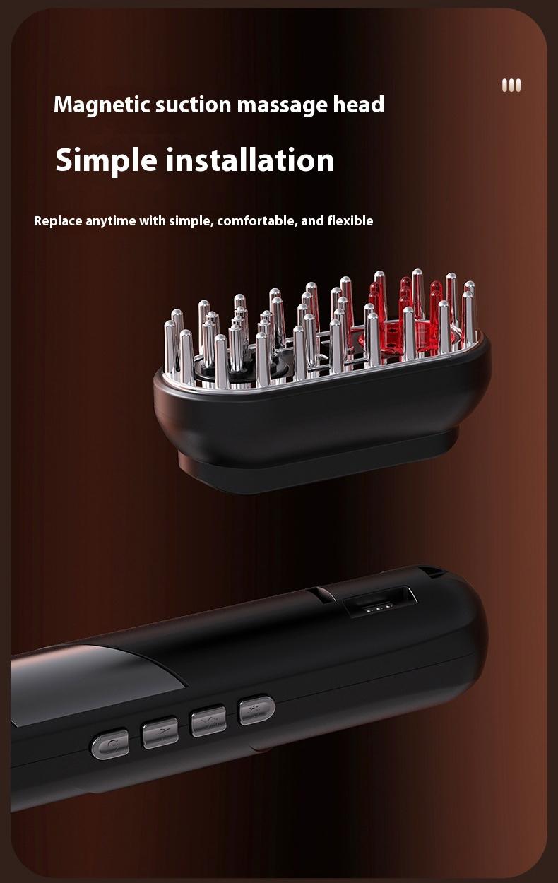 Portable 4-in-1 intelligent electric vibrating scalp massager with silicone brush, suitable for applying hair oil and promoting hair growth, head and scalp massage tool