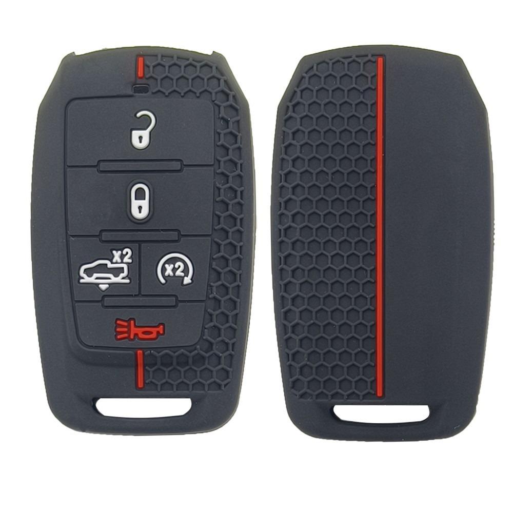 Luxury Silicone Car Key Cover, Shockproof and Scratch-Resistant, Fits Dodge Durango, RAM, Chrysler, Easy Installation, No Signal Interference