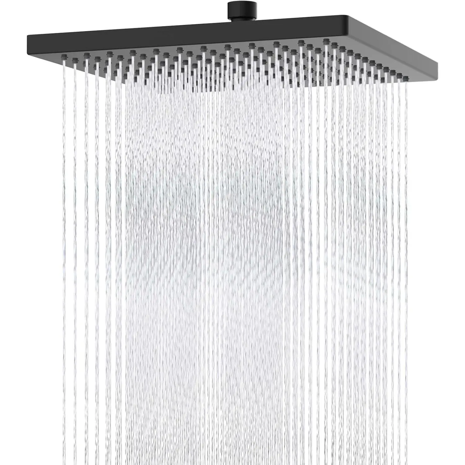 cUPC Certified High Pressure 12'' Rain Shower Head, Matte Black | Thickness Metal Showerhead, Square Large Bathroom Rainfall Shower Head, Adjustable Brass Ball, Waterfall Full Body Coverage