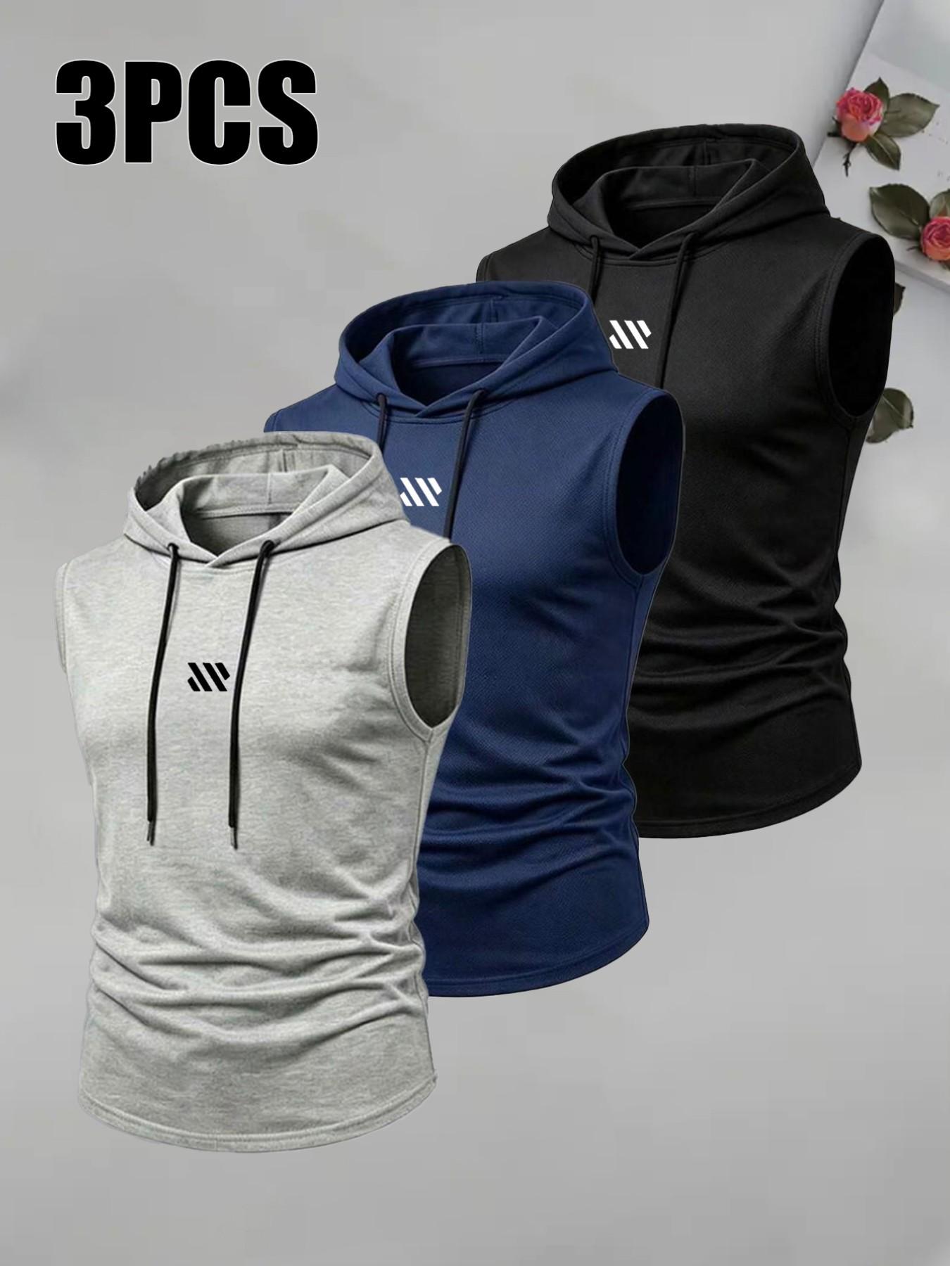 Men's Summer Lightweight Sports Running Fitness Tank Top, Fashion Casual Outdoor Hooded Vest, Comfortable and Stylish Activewear, Casual Gym Vests, Runners Vest