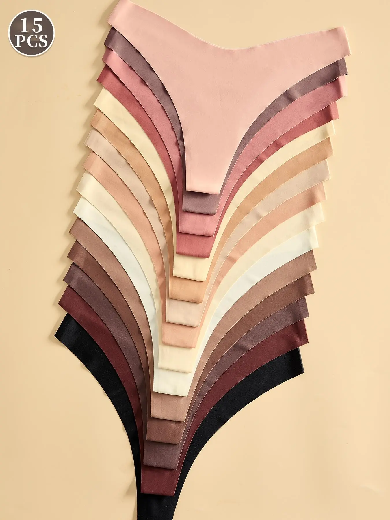 6/12/15 Pack Seamless Thongs for Women, No Show Invisible T-Back Panties, Soft Stretch Breathable Low Rise Underwear, Comfortable V-String Panty Multipack Stretchable
