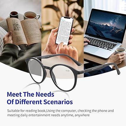 ZENOTTIC Round Glasses for Men and Women Anti Blue Light Eyeglasses Classic Lightweight Frame Unisex Gaming Work Daily Use Back to School Gift