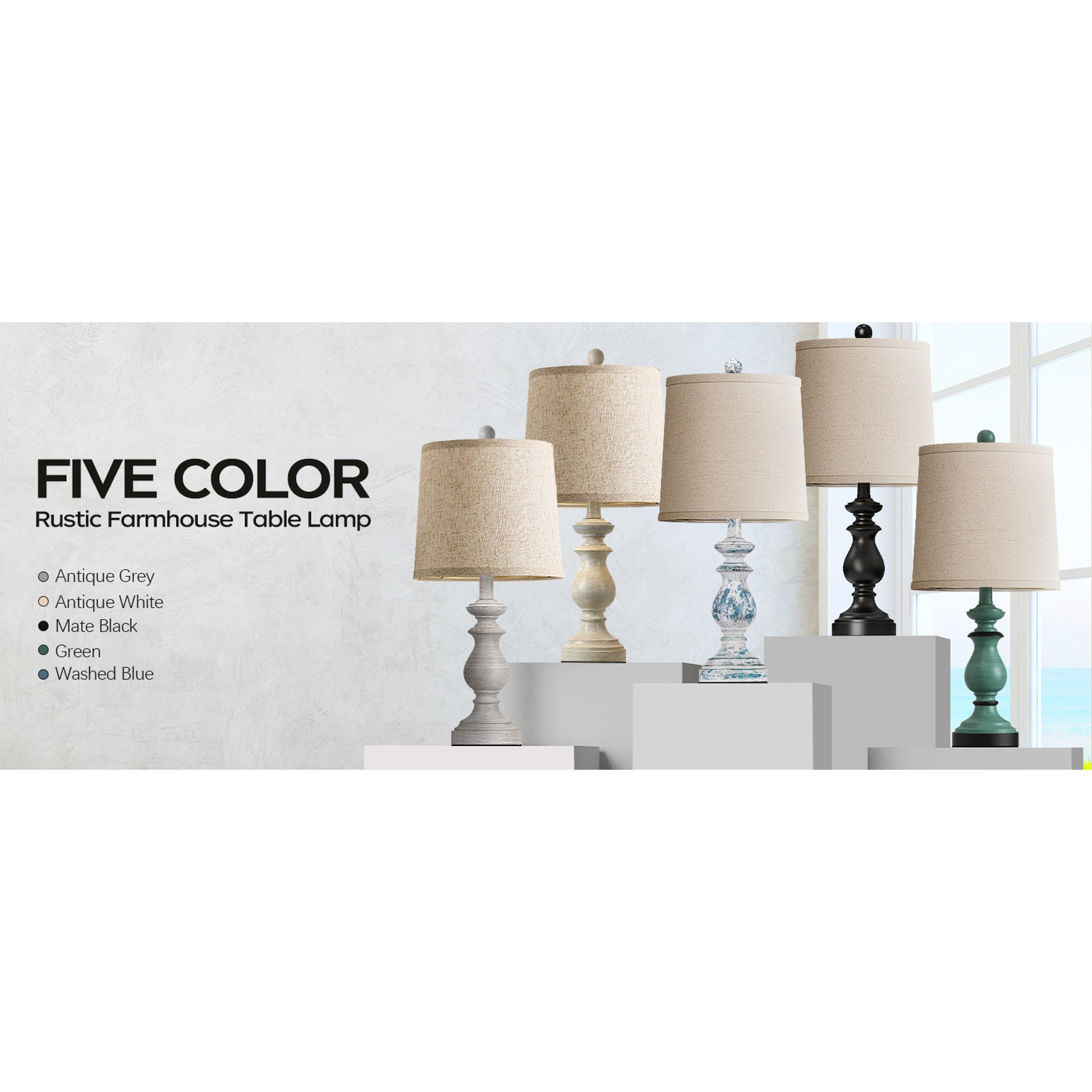 Traditional Table Lamp Set of 2, Rustic Farmhouse Table Lamps for Living Room Bedroom, 22" Bedside Desk Lamps Vintage Nightstand Lamps with Linen Shades, Black Traditional Table Lamp Set of 2, Rustic Farmhouse Table Lamps for Living Room Bedroom, 22" Bedside Desk Lamps Vintage Nightstand Lamps with Linen Shades, Black