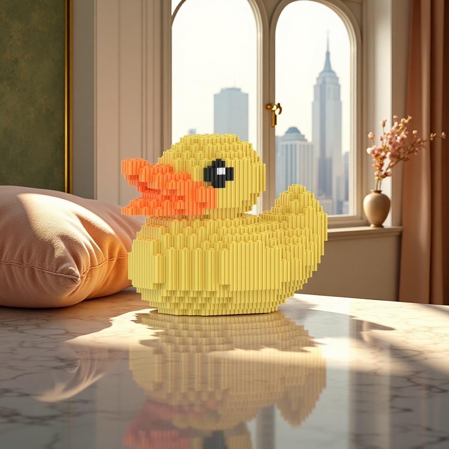 Cute Duck Stackable Building Blocks Model, Building Block Sets, 1000pcs 14cm High, 3D Creative Decoration, Perfect Gift, Develops Hand Skills
