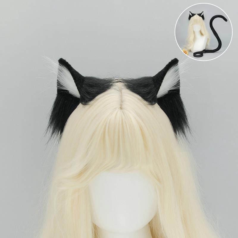 Realistic Cat Ear Headband  Tail Set  Handmade Plush Cosplay Kit for Anime Conventions  Halloween  Furry Costumes